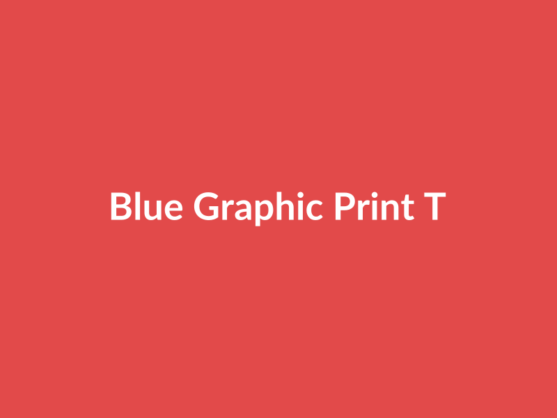 Blue Graphic Print Tee - placehold image