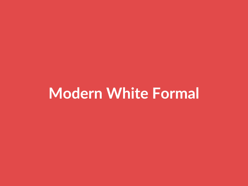 Modern White Formal Item - placehold image